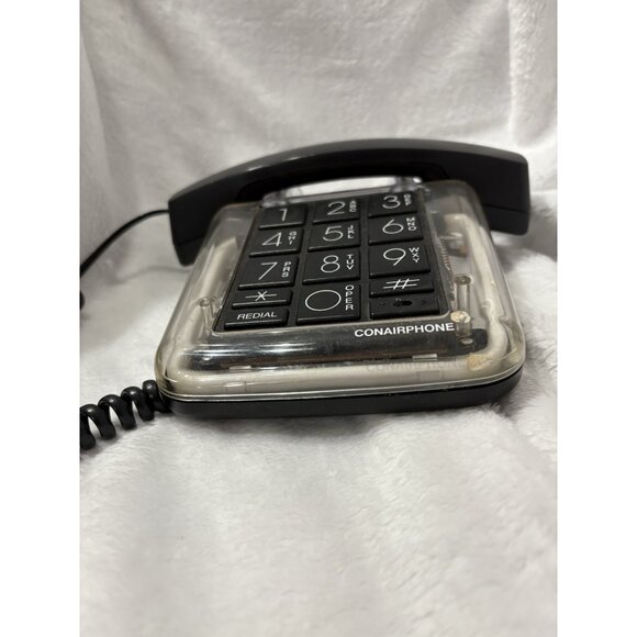 Vintage CONAIR SW550 Designer Blue Neon Clear Telephone Land Line Black Phone - Picture 5 of 9